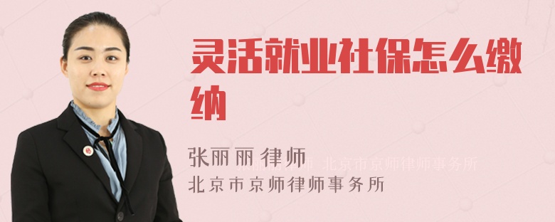 灵活就业社保怎么缴纳