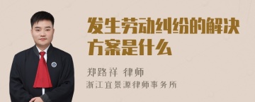 发生劳动纠纷的解决方案是什么