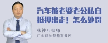 汽车被老婆老公私自抵押出走！怎么处罚