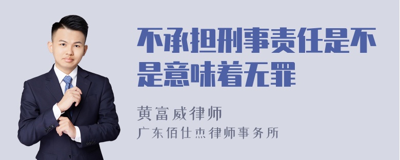 不承担刑事责任是不是意味着无罪