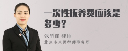 一次性抚养费应该是多少？