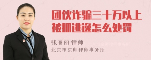 团伙诈骗三十万以上被抓逃逸怎么处罚