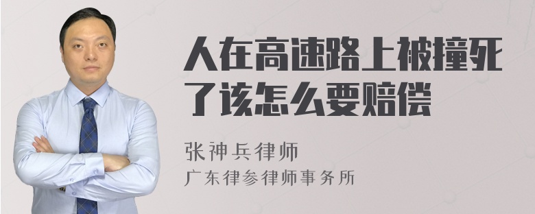 人在高速路上被撞死了该怎么要赔偿