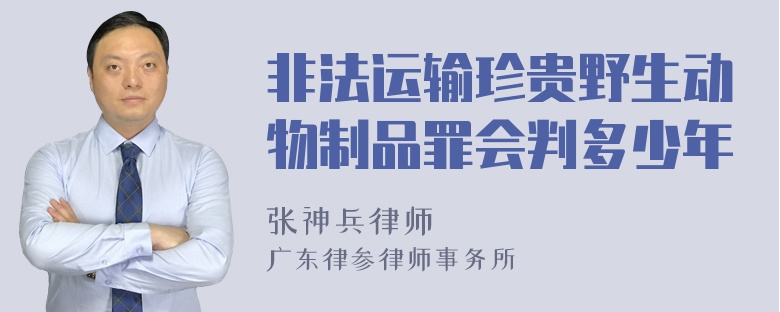 非法运输珍贵野生动物制品罪会判多少年