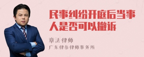 民事纠纷开庭后当事人是否可以撤诉