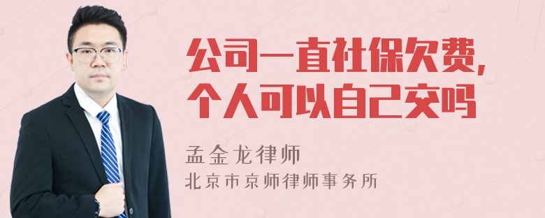 公司一直社保欠费,个人可以自己交吗