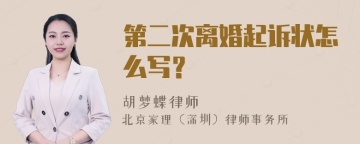 第二次离婚起诉状怎么写？