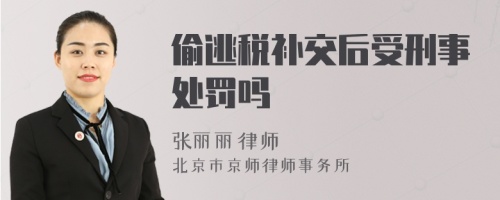 偷逃税补交后受刑事处罚吗