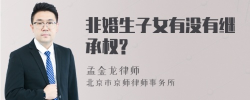 非婚生子女有没有继承权?