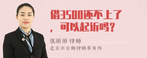 借3500还不上了，可以起诉吗？