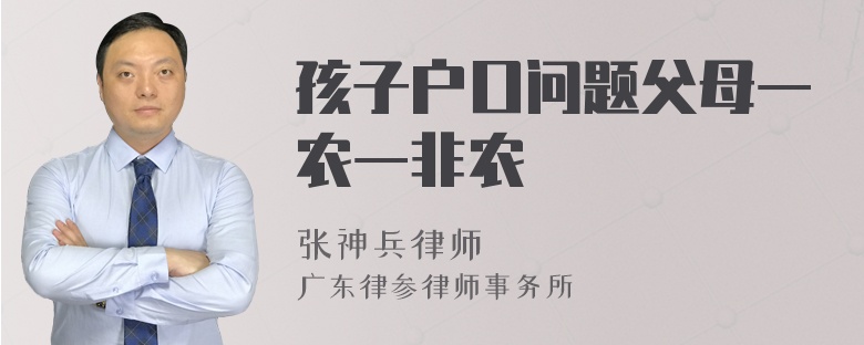 孩子户口问题父母一农一非农