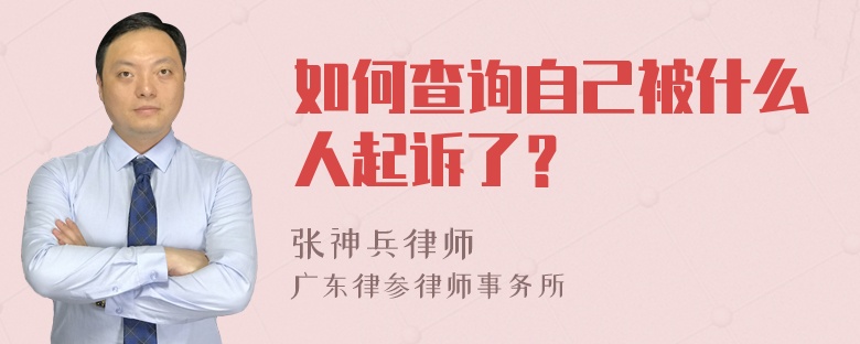 如何查询自己被什么人起诉了？