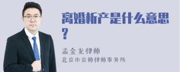 离婚析产是什么意思?