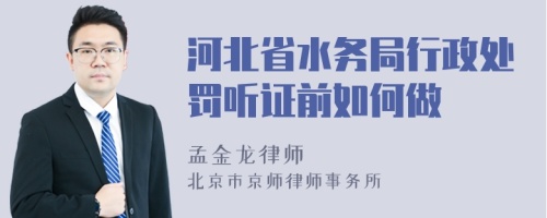 河北省水务局行政处罚听证前如何做