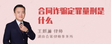 合同诈骗定罪量刑是什么