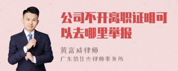 公司不开离职证明可以去哪里举报