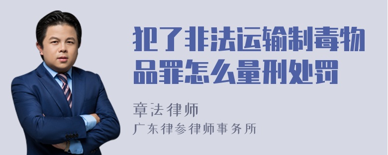 犯了非法运输制毒物品罪怎么量刑处罚