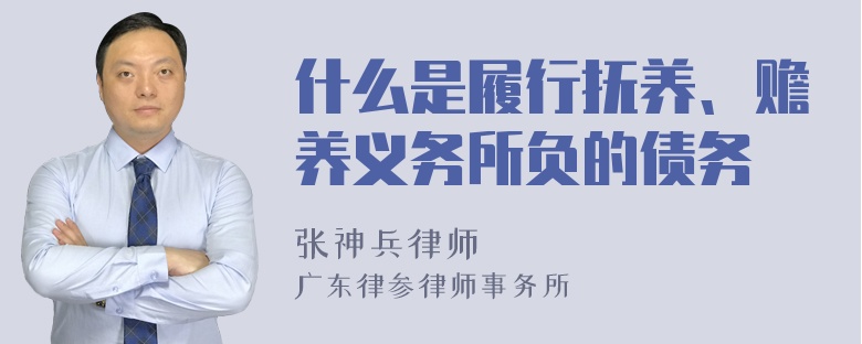 什么是履行抚养、赡养义务所负的债务