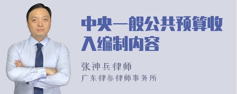 中央一般公共预算收入编制内容