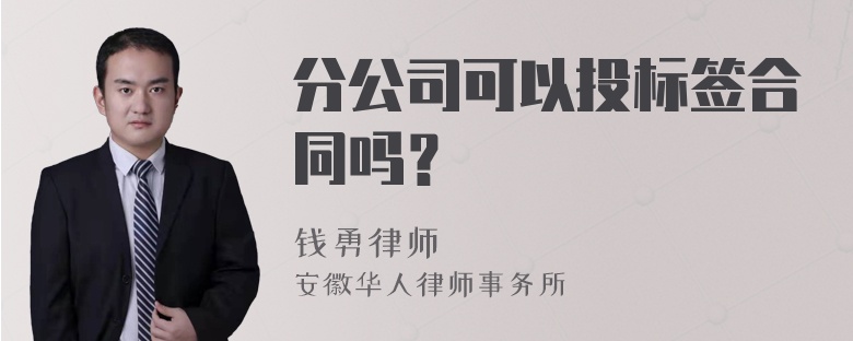 分公司可以投标签合同吗？