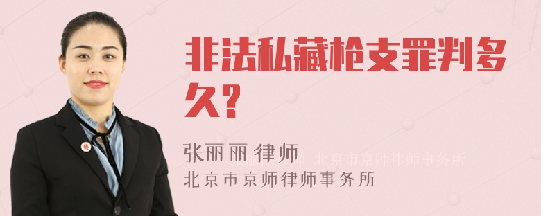 非法私藏枪支罪判多久?