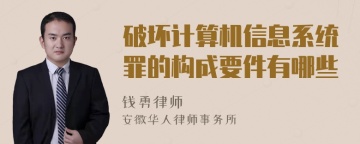 破坏计算机信息系统罪的构成要件有哪些