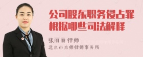 公司股东职务侵占罪根据哪些司法解释