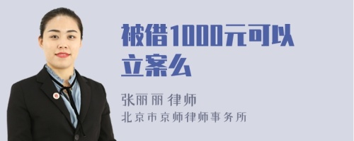 被借1000元可以立案么