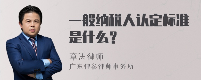 一般纳税人认定标准是什么？