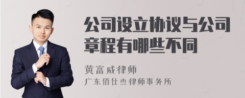 公司设立协议与公司章程有哪些不同