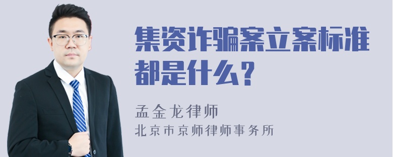 集资诈骗案立案标准都是什么？