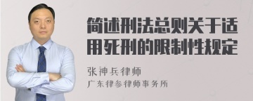 简述刑法总则关于适用死刑的限制性规定