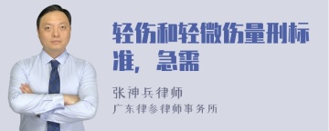 轻伤和轻微伤量刑标准，急需