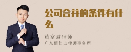 公司合并的条件有什么