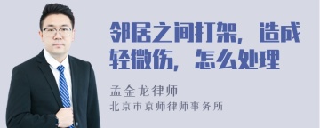 邻居之间打架，造成轻微伤，怎么处理