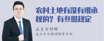 农村土地有没有继承权的? 有参照规定