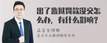 出了监狱罚款没交怎么办，有什么影响？