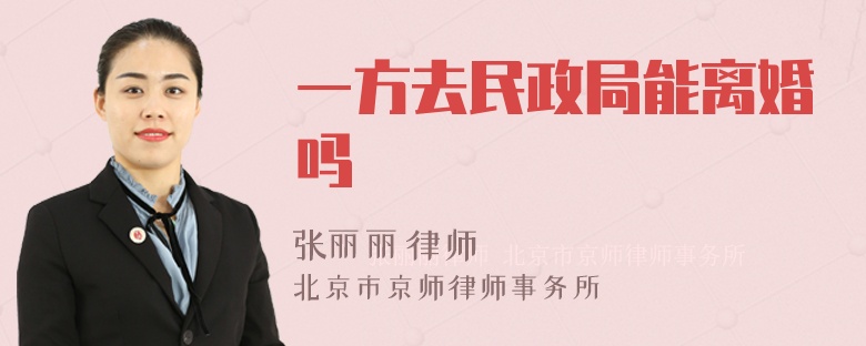 一方去民政局能离婚吗