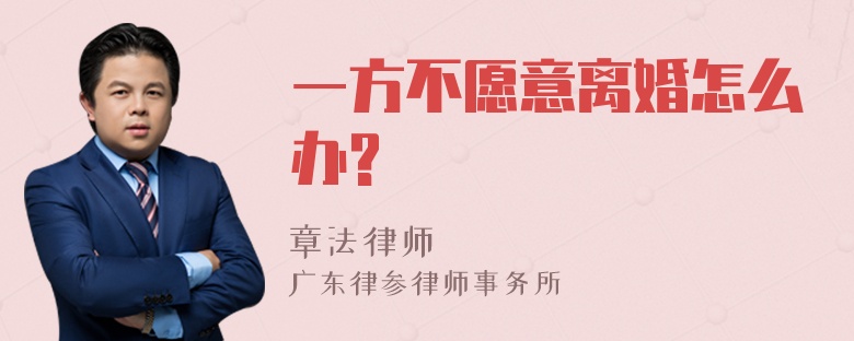 一方不愿意离婚怎么办?