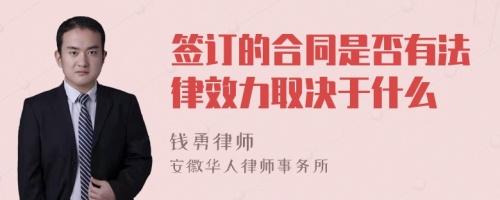 签订的合同是否有法律效力取决于什么