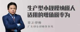 生产型小规模纳税人适用的增值税率为