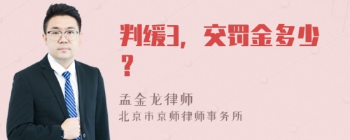 判缓3，交罚金多少？