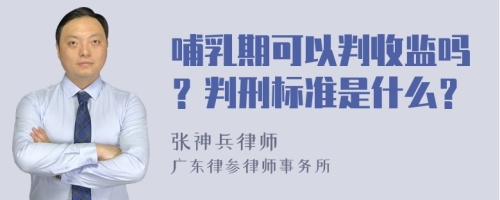 哺乳期可以判收监吗？判刑标准是什么？