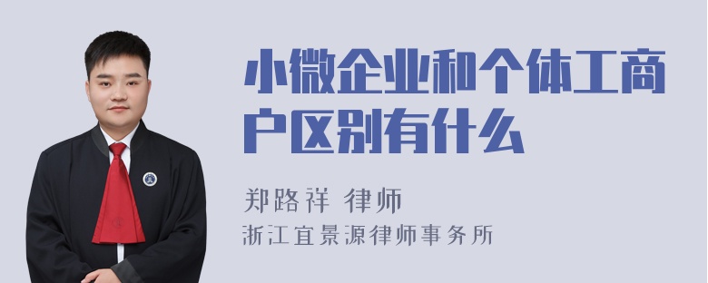 小微企业和个体工商户区别有什么