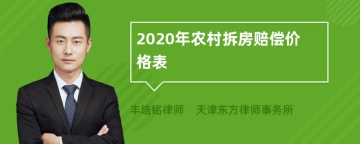 2020年农村拆房赔偿价格表