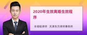 2020年生效离婚生效程序