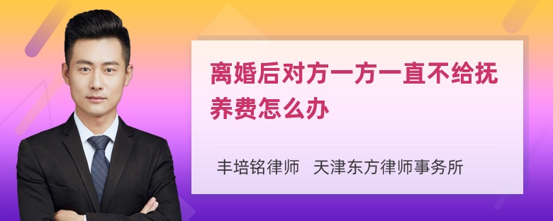 离婚后对方一方一直不给抚养费怎么办