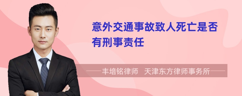 意外交通事故致人死亡是否有刑事责任