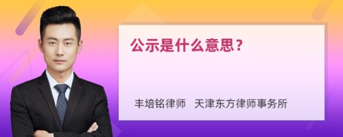 公示是什么意思？