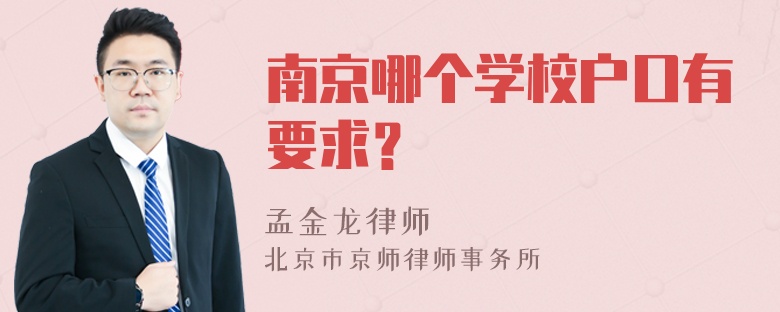 南京哪个学校户口有要求？